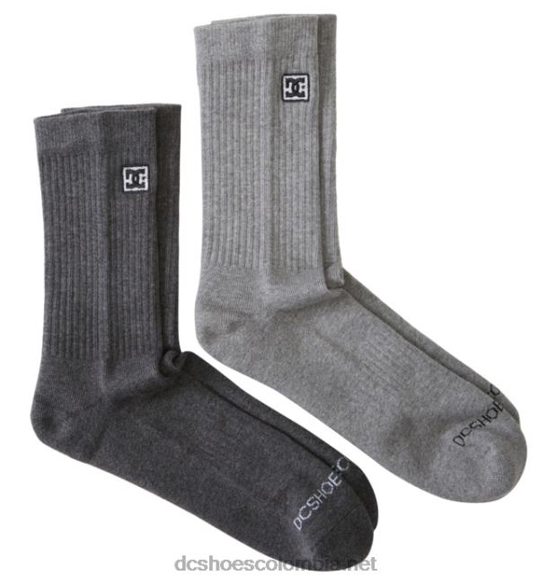 paquete de 2 pares de calcetines de equipo dc para hombre brezo gris claro DC Shoes X4RB0120