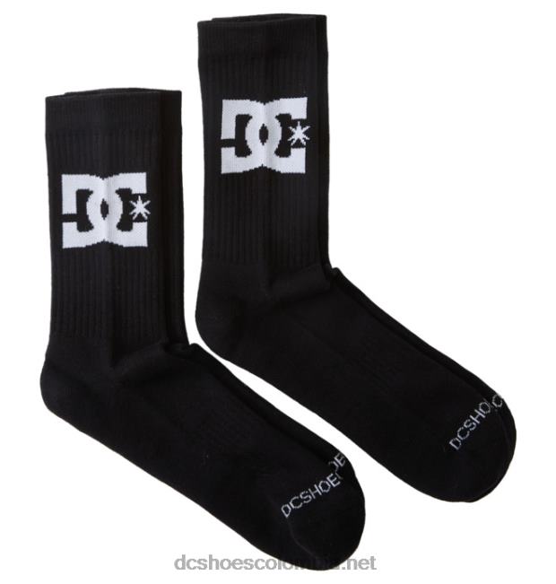 paquete de 2 pares de calcetines de equipo dc star para hombre negro DC Shoes X4RB084