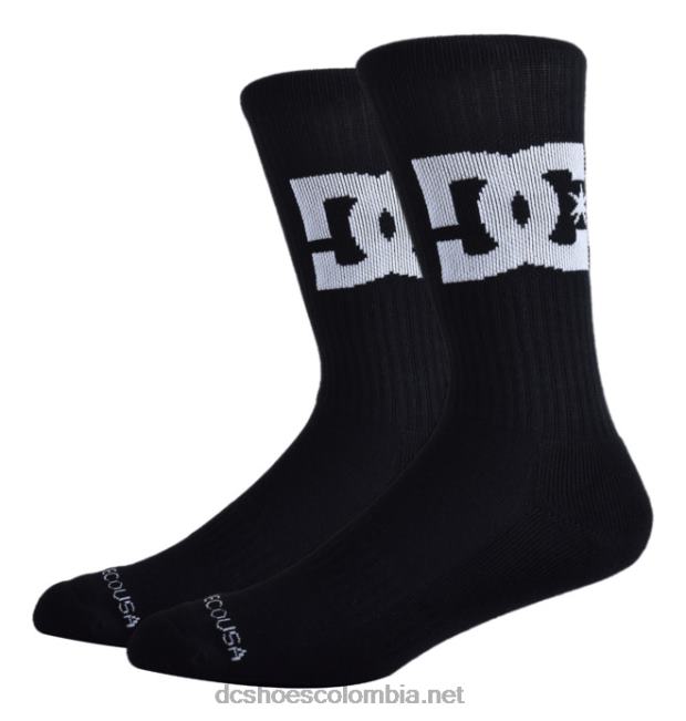 paquete de 2 pares de calcetines de equipo dc star para hombre negro DC Shoes X4RB084