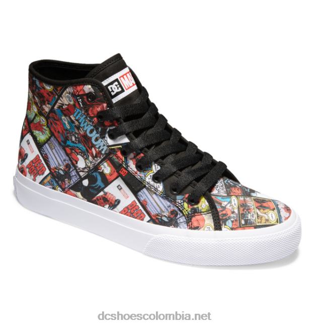 zapatos altos de marvel deadpool x dc manual hi para hombre negro multi DC Shoes X4RB0214