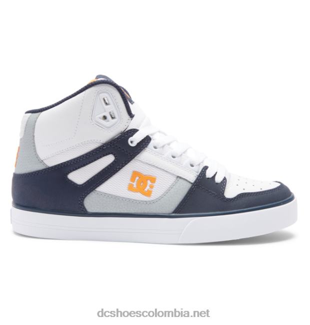 zapatos de caña alta pure para hombre blanco/gris/naranja DC Shoes X4RB0266
