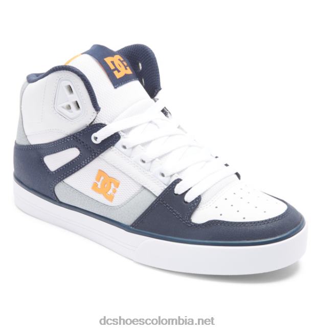 zapatos de caña alta pure para hombre blanco/gris/naranja DC Shoes X4RB0266