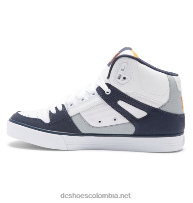 zapatos de caña alta pure para hombre blanco/gris/naranja DC Shoes X4RB0266
