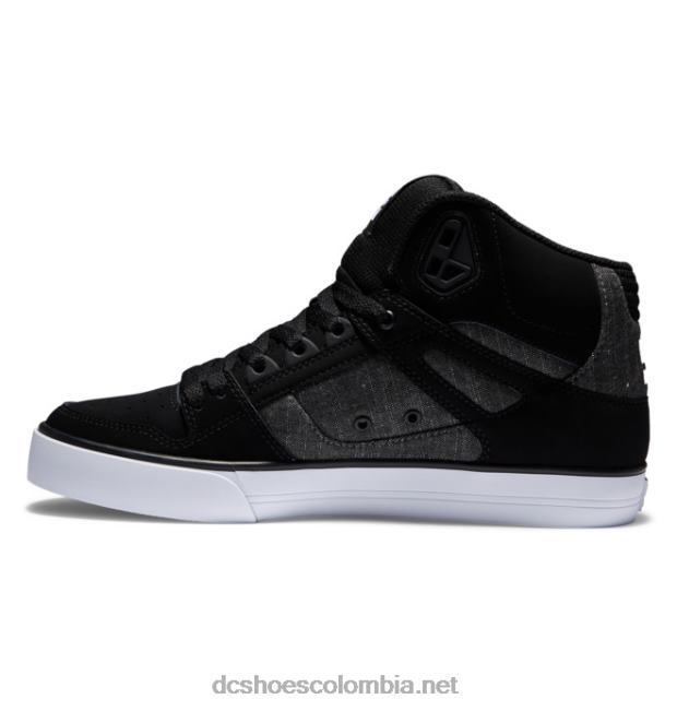 zapatos de caña alta pure para hombre negro/acorazado DC Shoes X4RB035