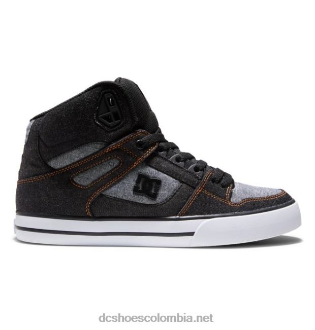 zapatos de caña alta pure para hombre negro/armadura DC Shoes X4RB0269