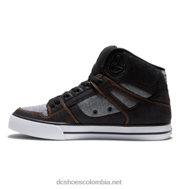 zapatos de caña alta pure para hombre negro/armadura DC Shoes X4RB0269