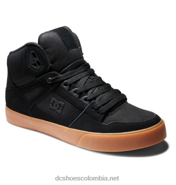 zapatos de caña alta pure para hombre negro/goma DC Shoes X4RB0262