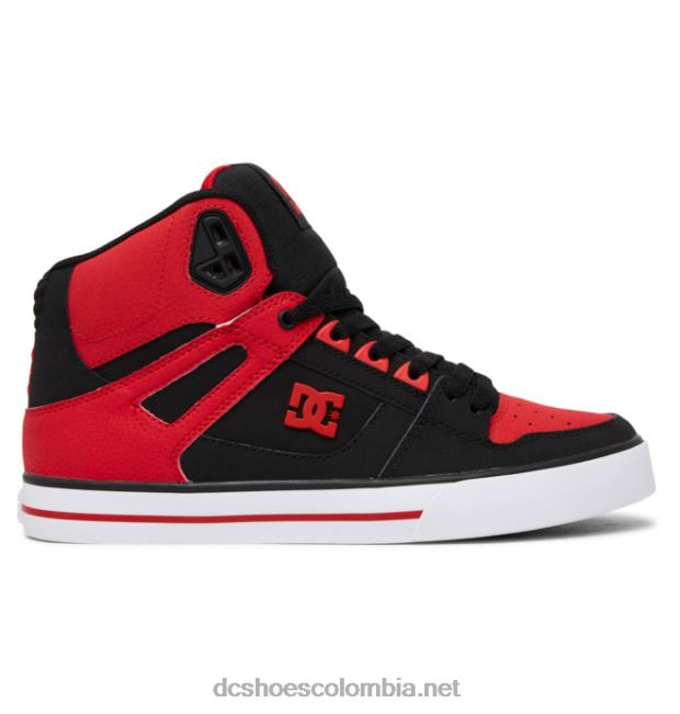 zapatos de caña alta pure para hombre rojo fuego/blanco/negro DC Shoes X4RB0265