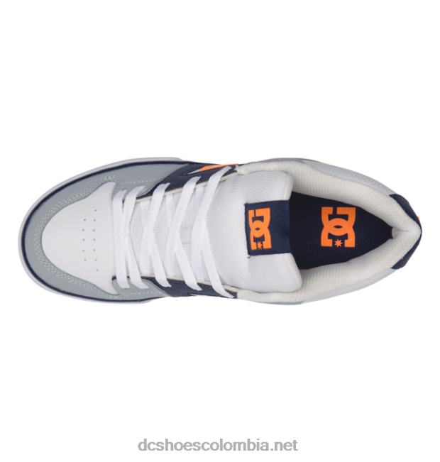 zapatos de caña media pure mid para hombre blanco/gris/naranja DC Shoes X4RB0188