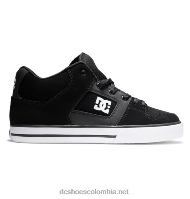 zapatos de caña media pure mid para hombre blanco negro DC Shoes X4RB0145