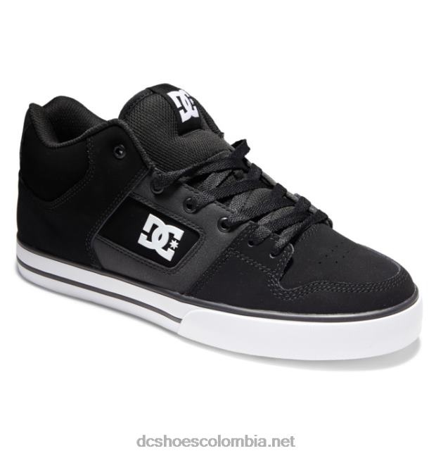zapatos de caña media pure mid para hombre blanco negro DC Shoes X4RB0145