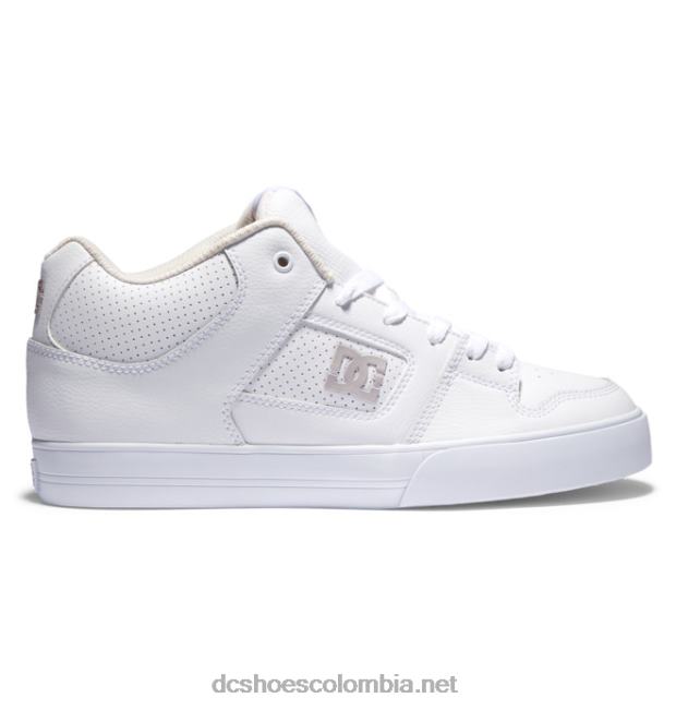 zapatos de caña media pure mid para hombre gris blanco DC Shoes X4RB0194