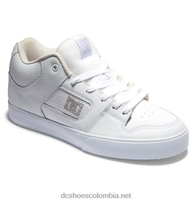 zapatos de caña media pure mid para hombre gris blanco DC Shoes X4RB0194