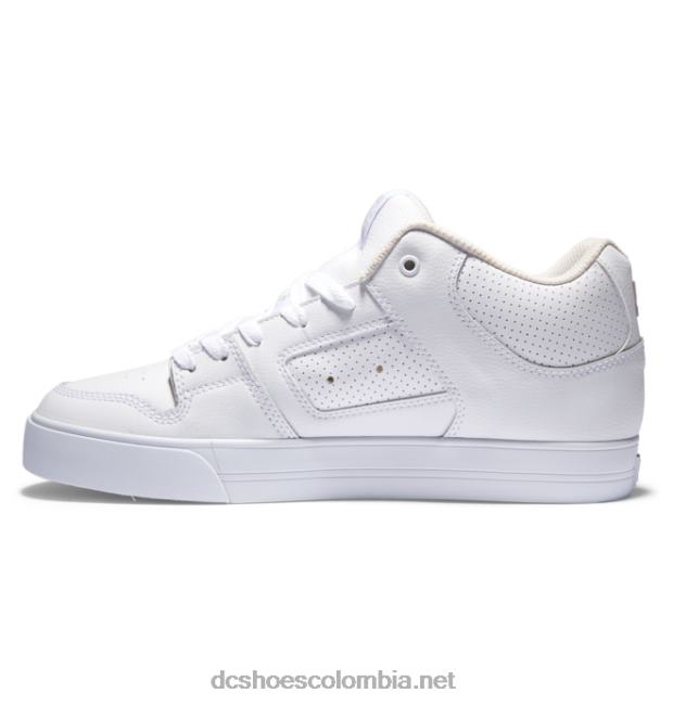 zapatos de caña media pure mid para hombre gris blanco DC Shoes X4RB0194