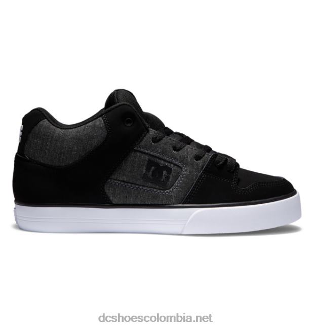 zapatos de caña media pure mid para hombre negro/armadura DC Shoes X4RB088