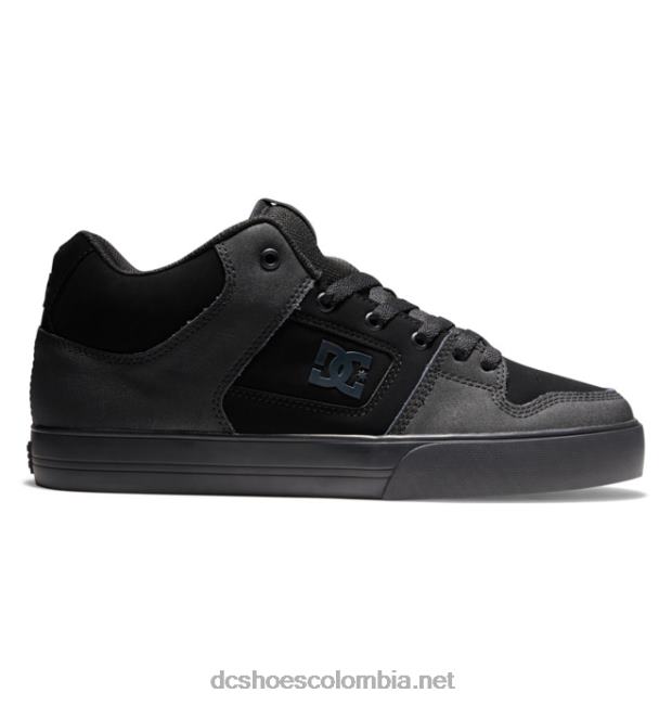zapatos de caña media pure mid para hombre negro/goma DC Shoes X4RB0144