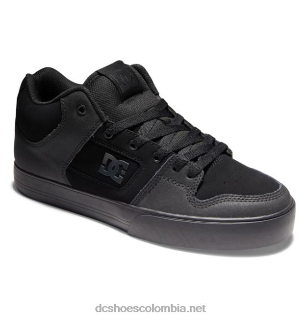 zapatos de caña media pure mid para hombre negro/goma DC Shoes X4RB0144