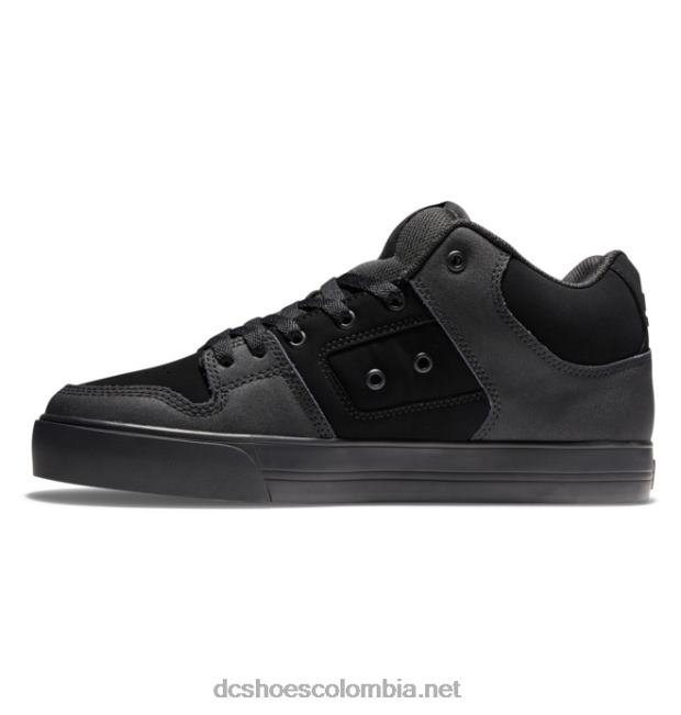 zapatos de caña media pure mid para hombre negro/goma DC Shoes X4RB0144