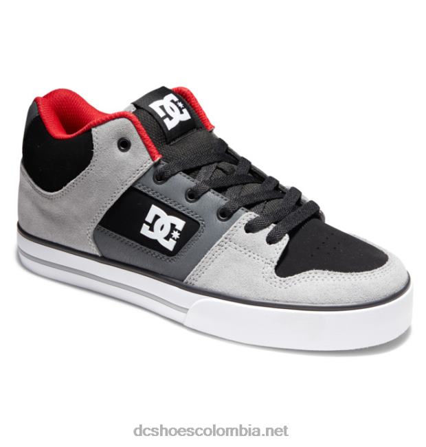 zapatos de caña media pure mid para hombre negro/gris/rojo DC Shoes X4RB0285