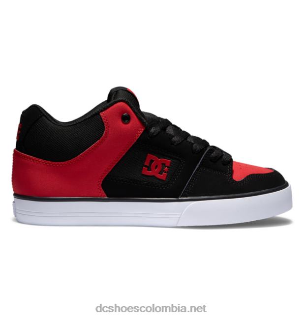 zapatos de caña media pure mid para hombre negro/rojo DC Shoes X4RB0169