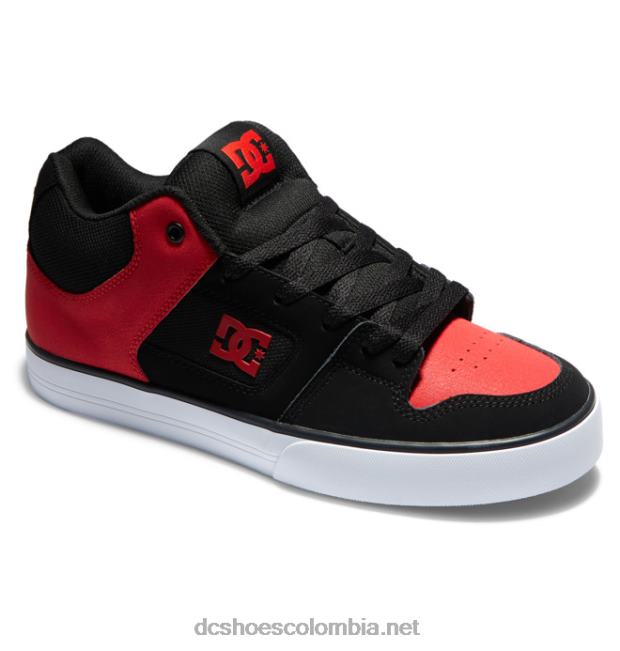 zapatos de caña media pure mid para hombre negro/rojo DC Shoes X4RB0169