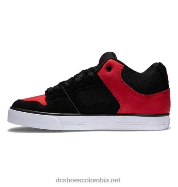 zapatos de caña media pure mid para hombre negro/rojo DC Shoes X4RB0169