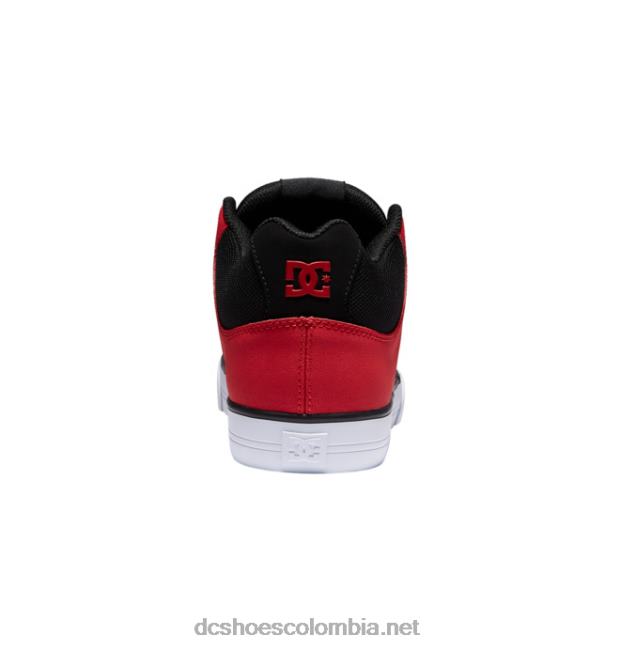 zapatos de caña media pure mid para hombre negro/rojo DC Shoes X4RB0169
