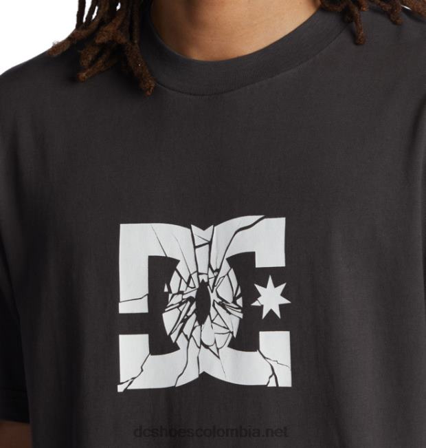 camiseta de hombre destrozada lavado enzimático negro DC Shoes X4RB0113