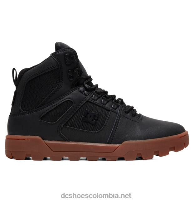 botas de invierno de caña alta pure resistentes al agua para hombre negro/goma DC Shoes X4RB0213