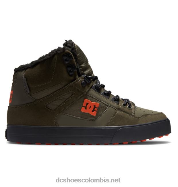 zapatos de invierno de caña alta para hombre oliva polvorienta/naranja DC Shoes X4RB0303