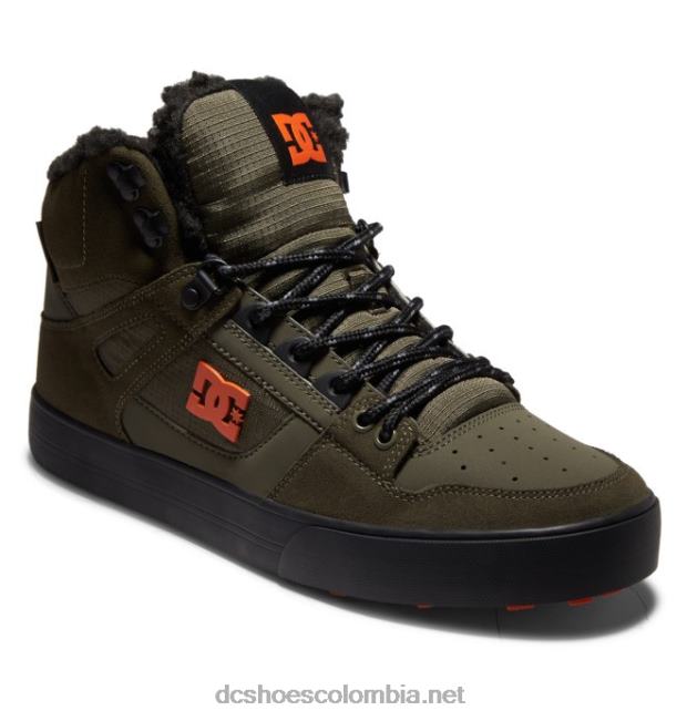 zapatos de invierno de caña alta para hombre oliva polvorienta/naranja DC Shoes X4RB0303