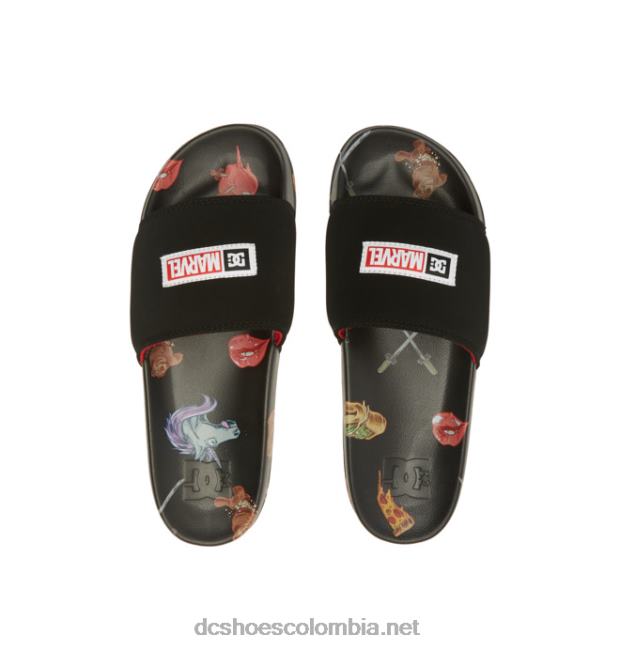 chanclas marvel deadpool x dc para hombre impresión en negro DC Shoes X4RB0353