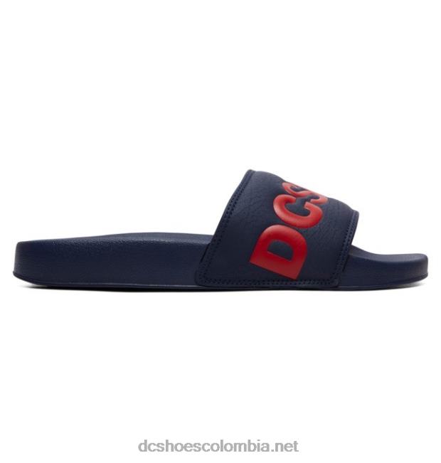 dc slide - sandalias deslizantes para hombre azul marino/rojo DC Shoes X4RB0240