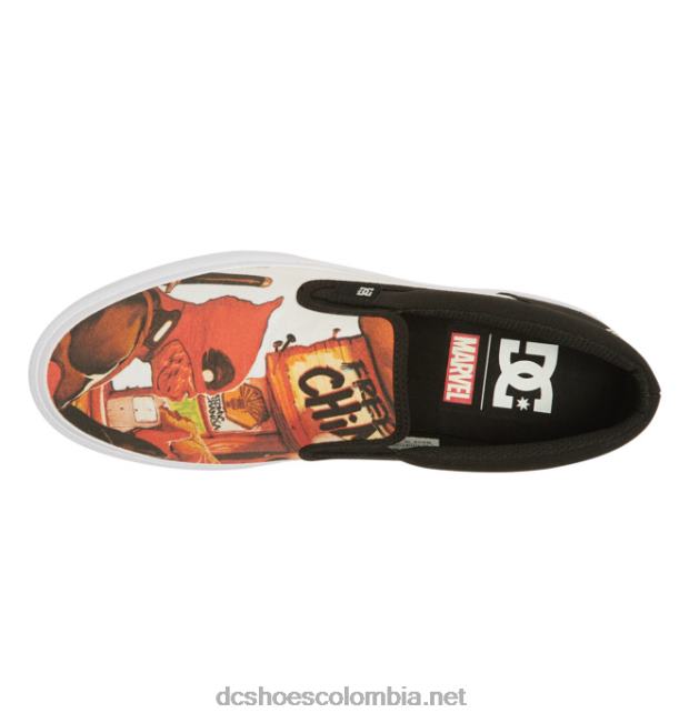 zapatillas sin cordones manual marvel deadpool x dc para hombre impresión en blanco y negro DC Shoes X4RB0392