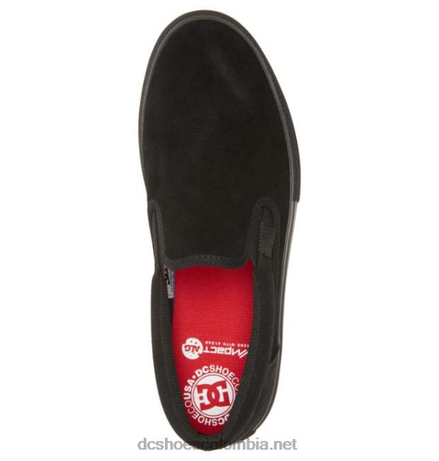deslizamiento manual de los hombres en los zapatos de skate negro DC Shoes X4RB0143