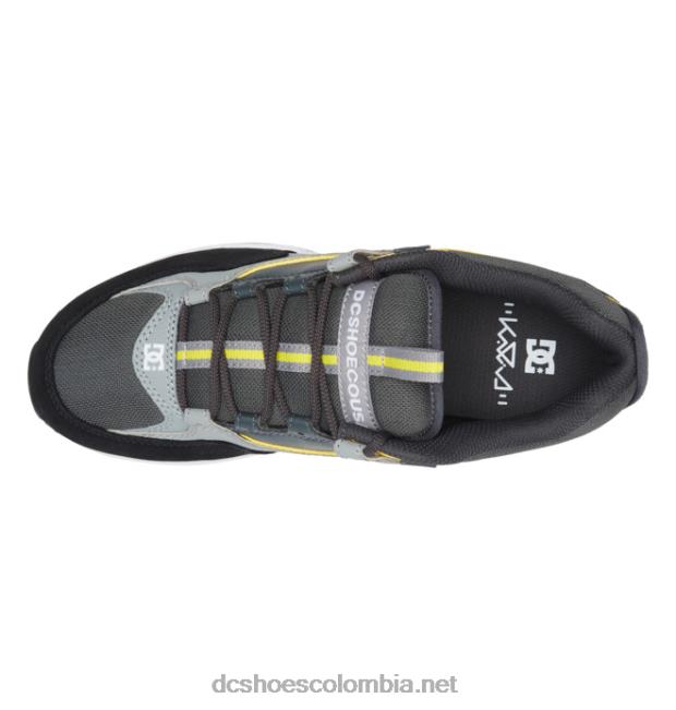 zapatillas de skate kalis lite para hombre negro/gris/amarillo DC Shoes X4RB0184