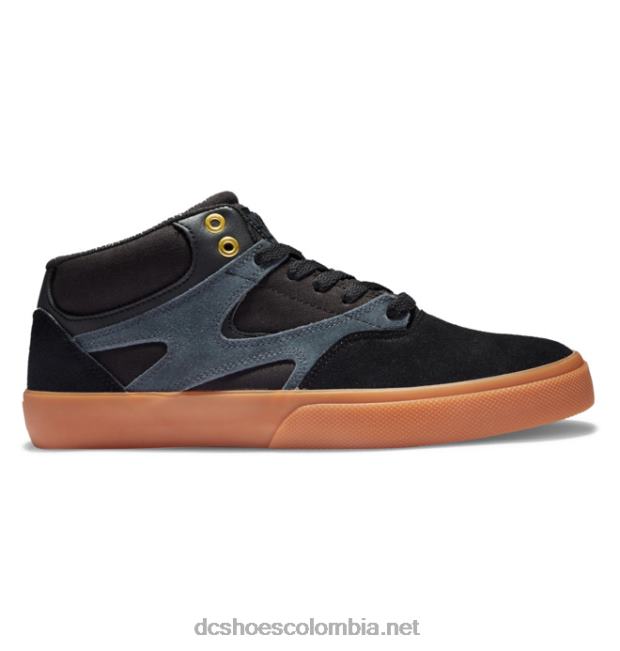 zapatos de skate de caña media kalis vulc para hombre negro/goma DC Shoes X4RB0177