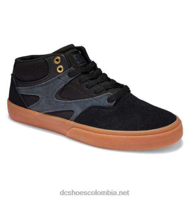 zapatos de skate de caña media kalis vulc para hombre negro/goma DC Shoes X4RB0177
