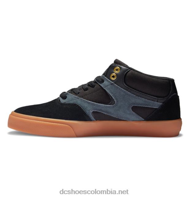 zapatos de skate de caña media kalis vulc para hombre negro/goma DC Shoes X4RB0177