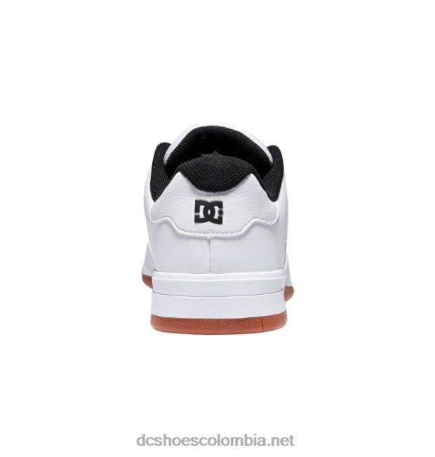 zapatos centrales de hombre blanco/negro/goma DC Shoes X4RB0197