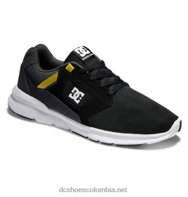 zapatos ligeros skyline para hombre negro/gris/amarillo DC Shoes X4RB023