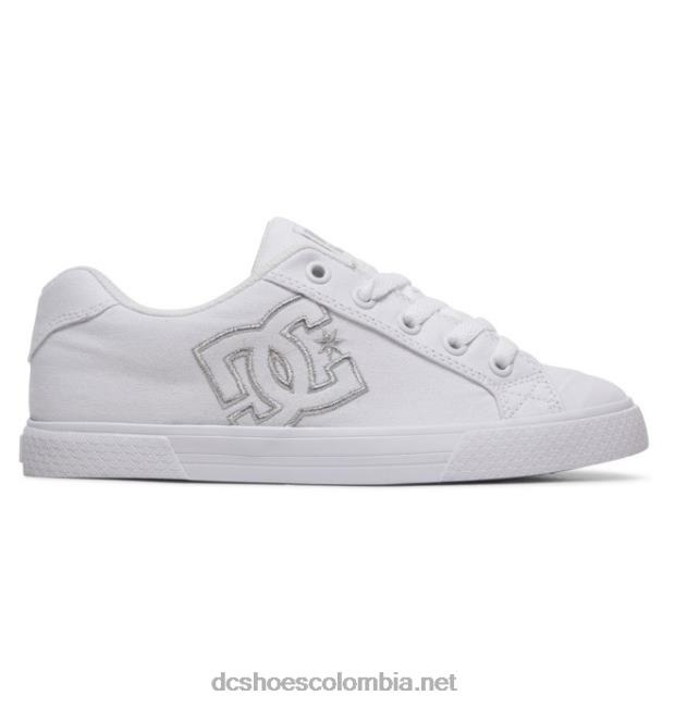 zapatos de lona chelsea de mujer plata blanca DC Shoes X4RB0455