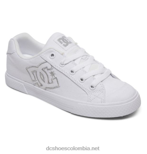 zapatos de lona chelsea de mujer plata blanca DC Shoes X4RB0455