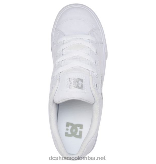 zapatos de lona chelsea de mujer plata blanca DC Shoes X4RB0455