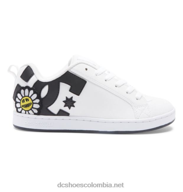 zapatos de corte graffik para mujer blanco/negro/amarillo DC Shoes X4RB0448