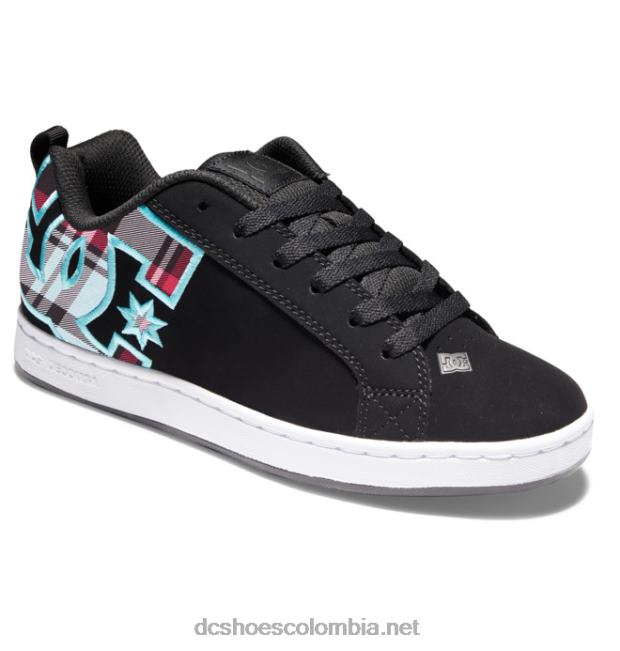 zapatos de corte graffik para mujer cuadros negros/c azules DC Shoes X4RB0460
