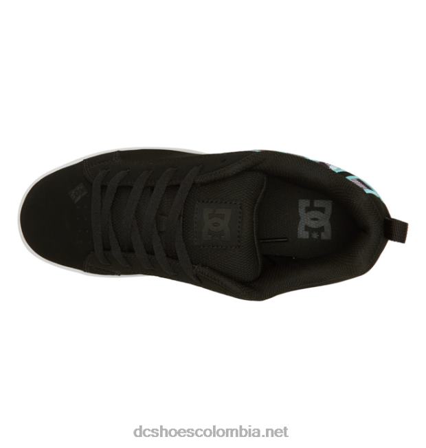zapatos de corte graffik para mujer cuadros negros/c azules DC Shoes X4RB0460