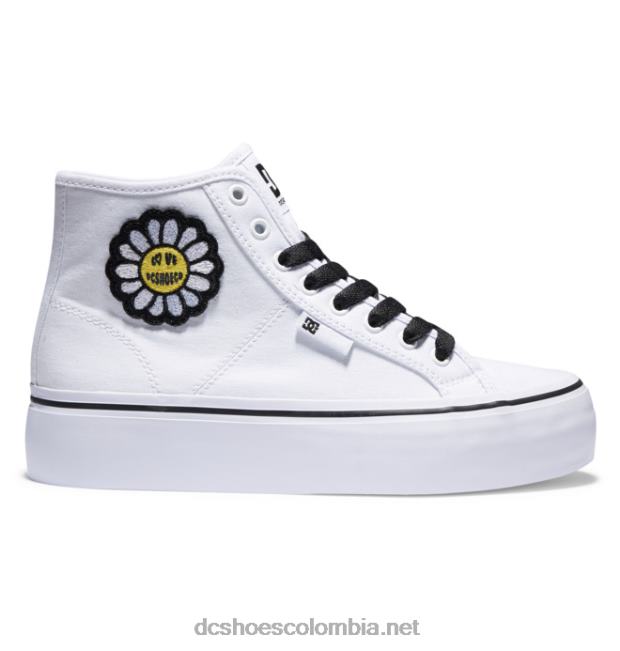 zapatos altos de plataforma alta manual para mujer blanco/negro/flor DC Shoes X4RB0471
