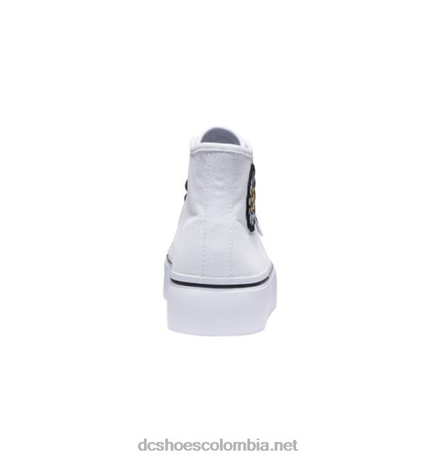 zapatos altos de plataforma alta manual para mujer blanco/negro/flor DC Shoes X4RB0471