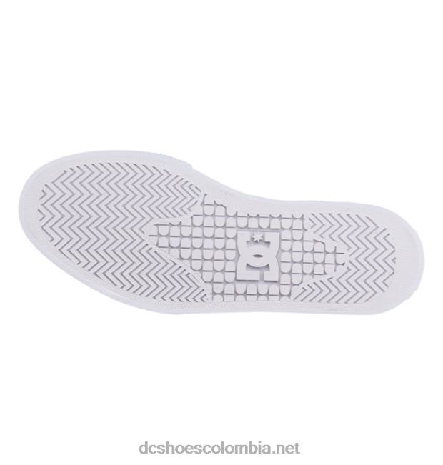 zapatos de lona altos manuales hi para mujer blanco/negro/flor DC Shoes X4RB0470